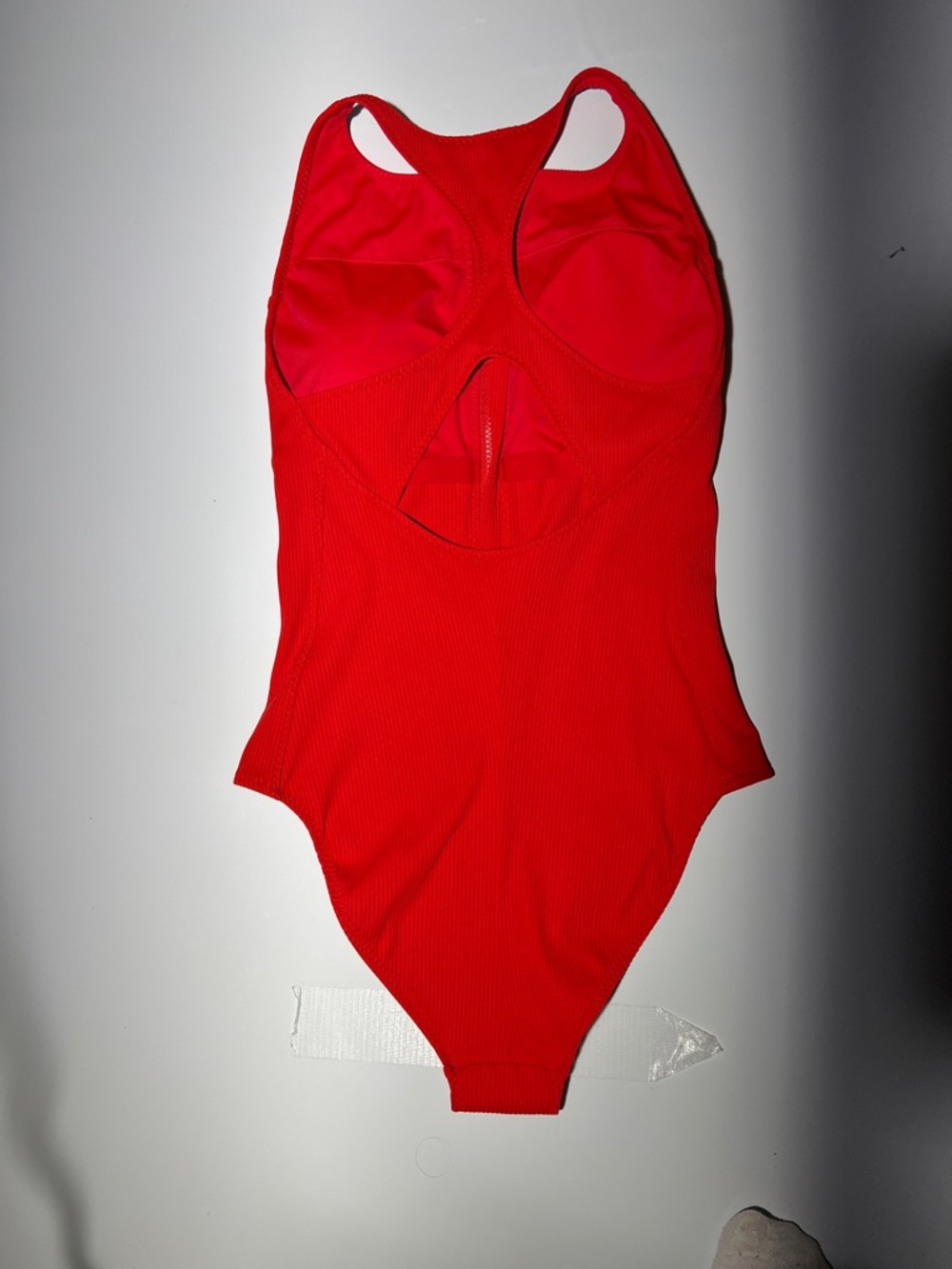 Fabletics Bright Red Ribbed Zip-Front One-Piece Swimsuit - Picture 2 of 9